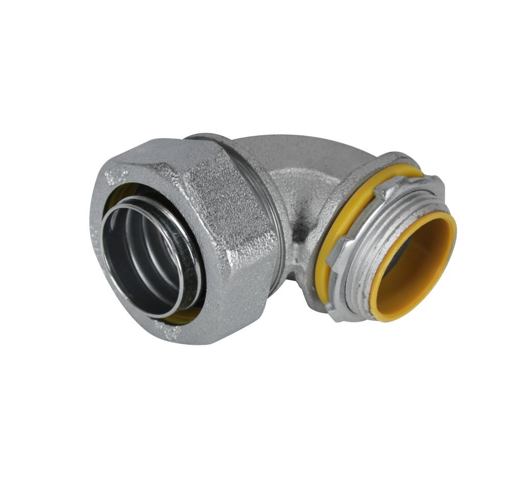 MALLEABLE IRON LIQUID TIGHT CONN. 90 ANGLE INSULATED THROAT