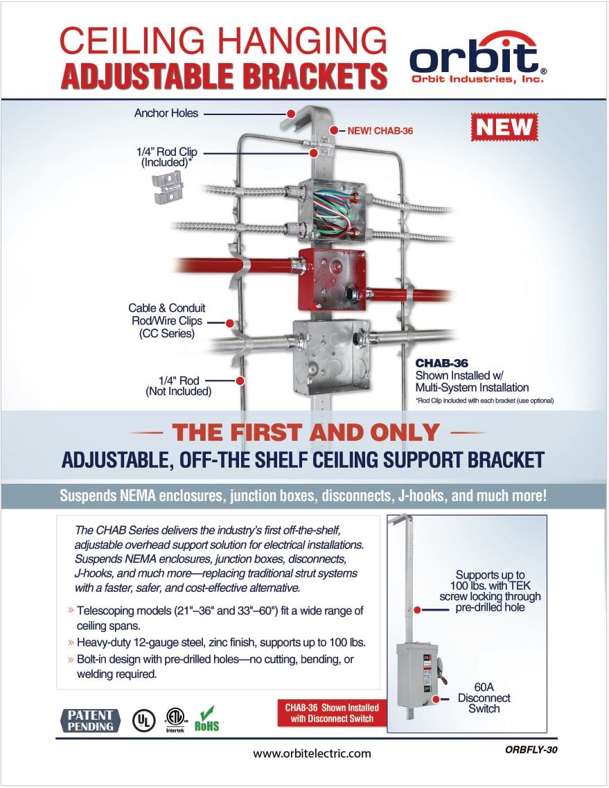 Ceiling Hanging Adjustable Bracket (CHAB) Flyer