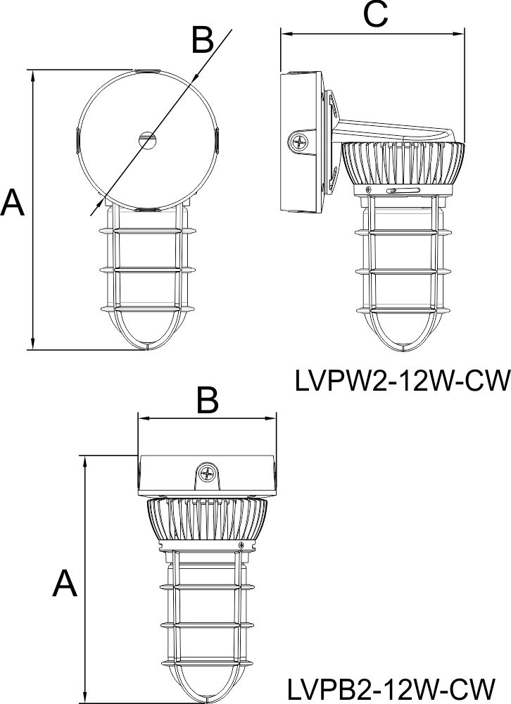 LVP-12W linedrawing
